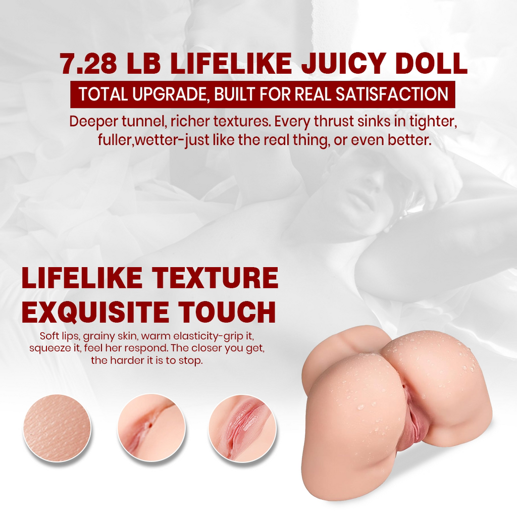Realistic Sex Doll for Men Pocket Pussy - 7.28 LB Soft Skin Feel Male Masturbator with Dual Entry, Compact & Reusable Adult Pleasure Toy Pink