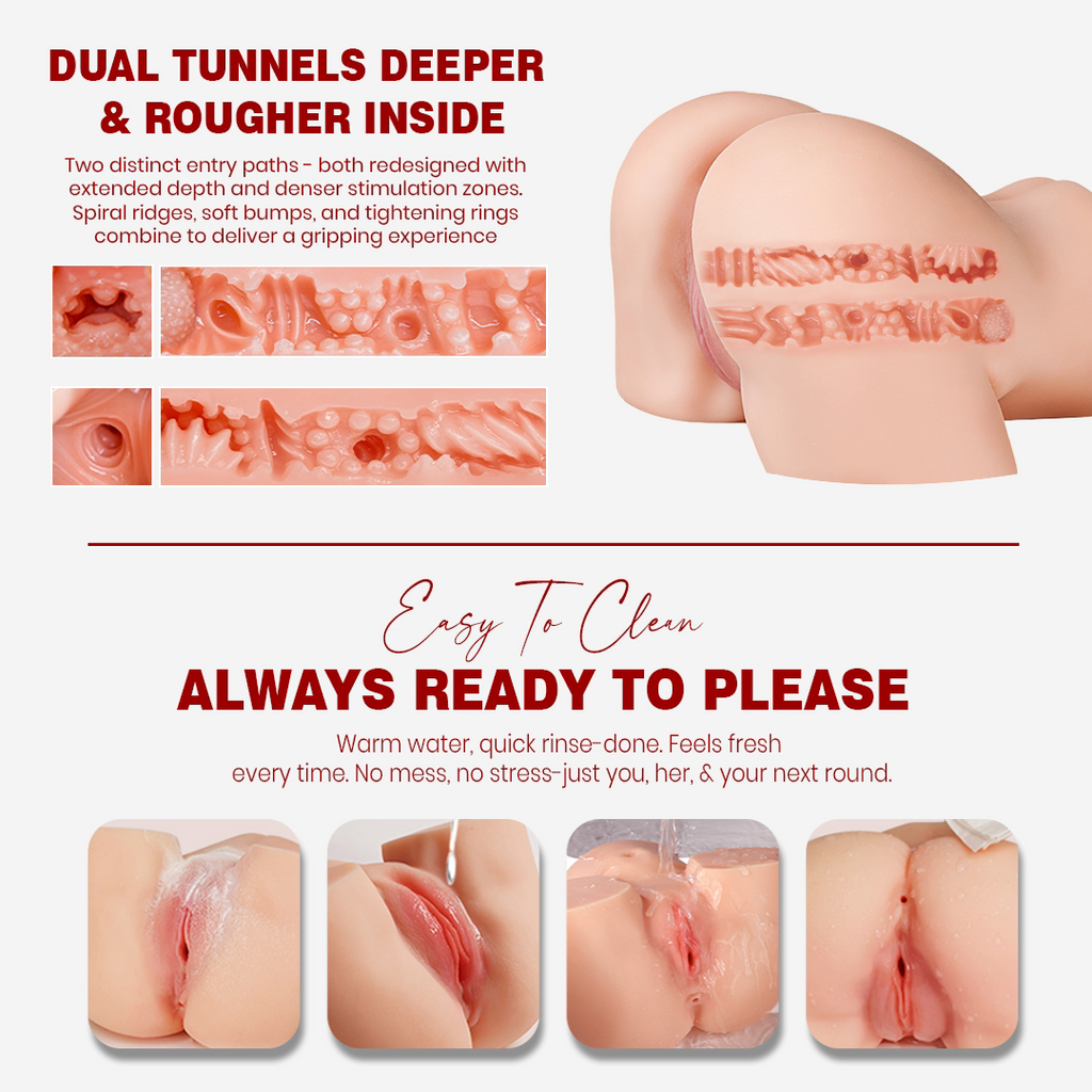 Realistic Sex Doll for Men Pocket Pussy - 7.28 LB Soft Skin Feel Male Masturbator with Dual Entry, Compact & Reusable Adult Pleasure Toy Pink
