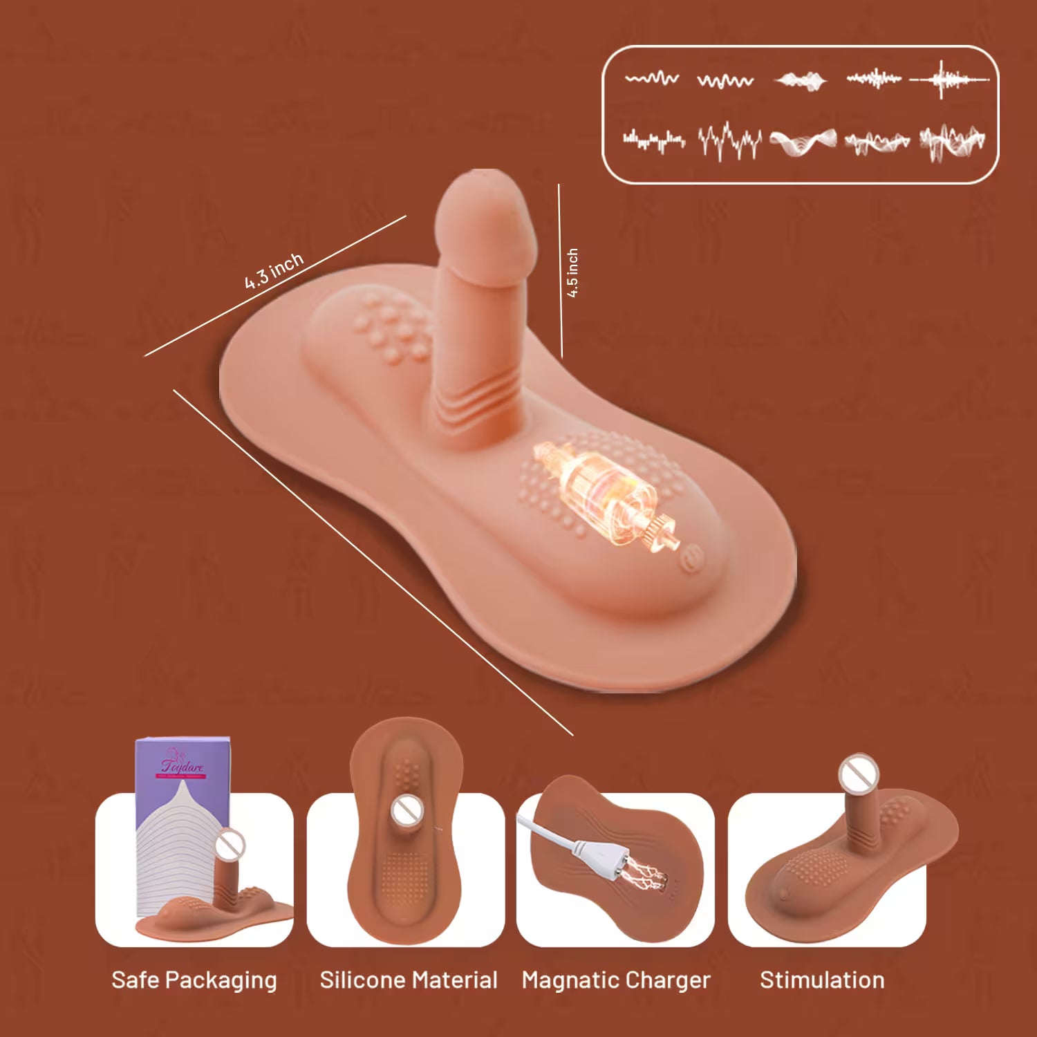 Riding & Thrusting Dildo Vibrator for Women & Couples, Dual Stimulation Silicone Dildo, Remote Control with 20 Vibration Modes (10+10), Rechargeable, Waterproof, Adult Toys, Sex Toy, Body-Safe Design