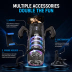 AI Sync Male Masturbator for Men – Automatic Thrusting & Rotating Male Stroker with Handle, 7 Vibration Modes, APP Control, Hands-Free Suction Cup, Interactive Penis Pump Adult Toy