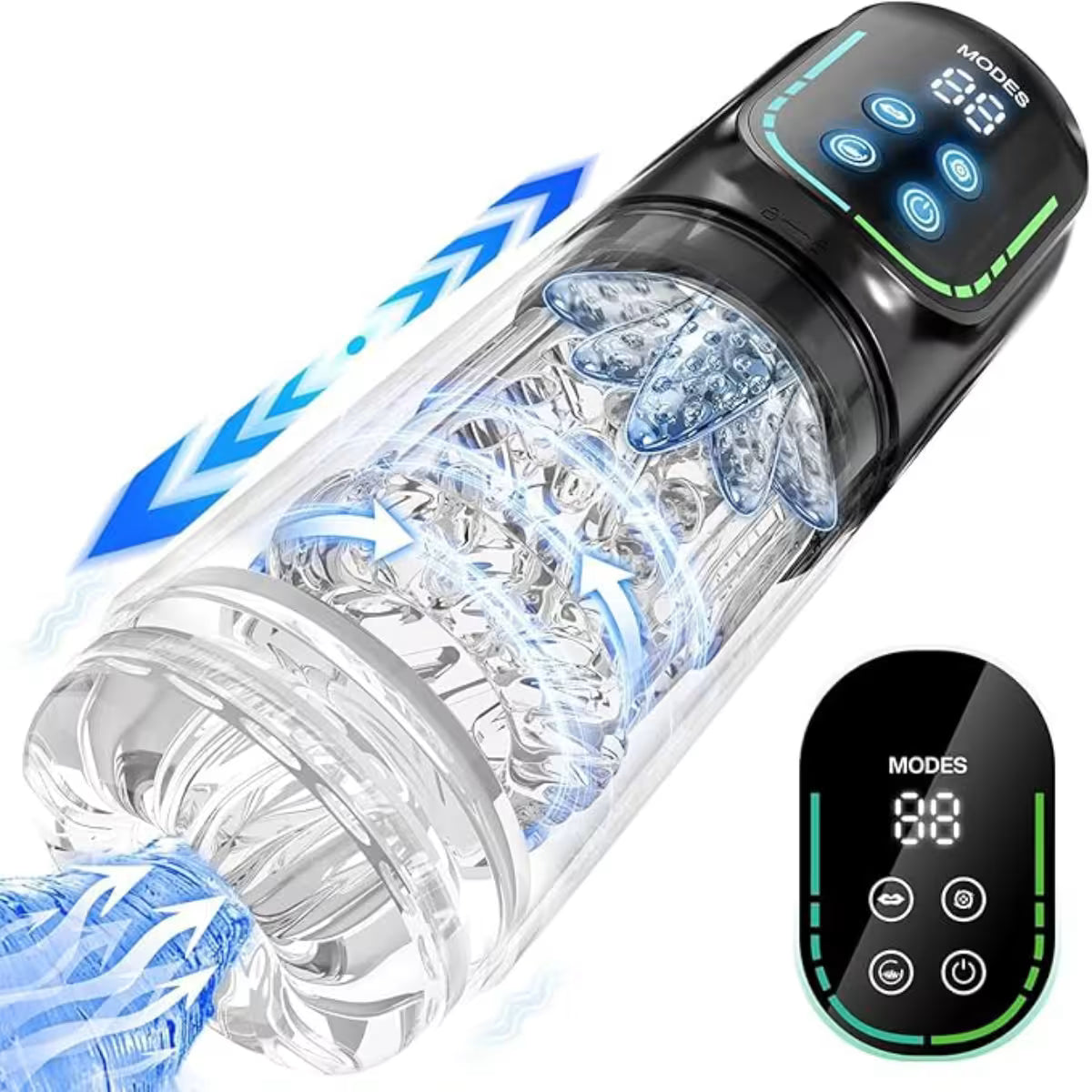 Automatic Male Masturbator Penis Pump, Male Sex Toys for Men Sex Toy Adult Toys Pocket Pussy Stroker Masturbators with 3 Pump & 7 Thrusting Rotating Vibrating Sucking Sex Machines & Devices (Black)