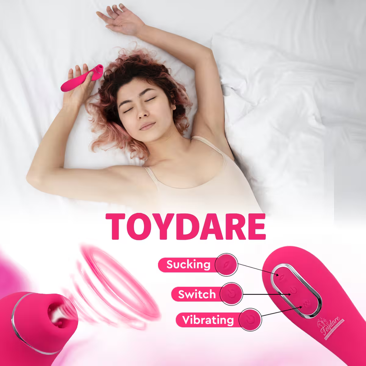 Vibrator Wand for Women, 2-in-1 Clitoral Stimulator & G Spot Vibrator, Suction Vibrator with Multiple Vibration Modes, Silent Female Vibrator, Adult Toy for Couples, Nipple Sucker