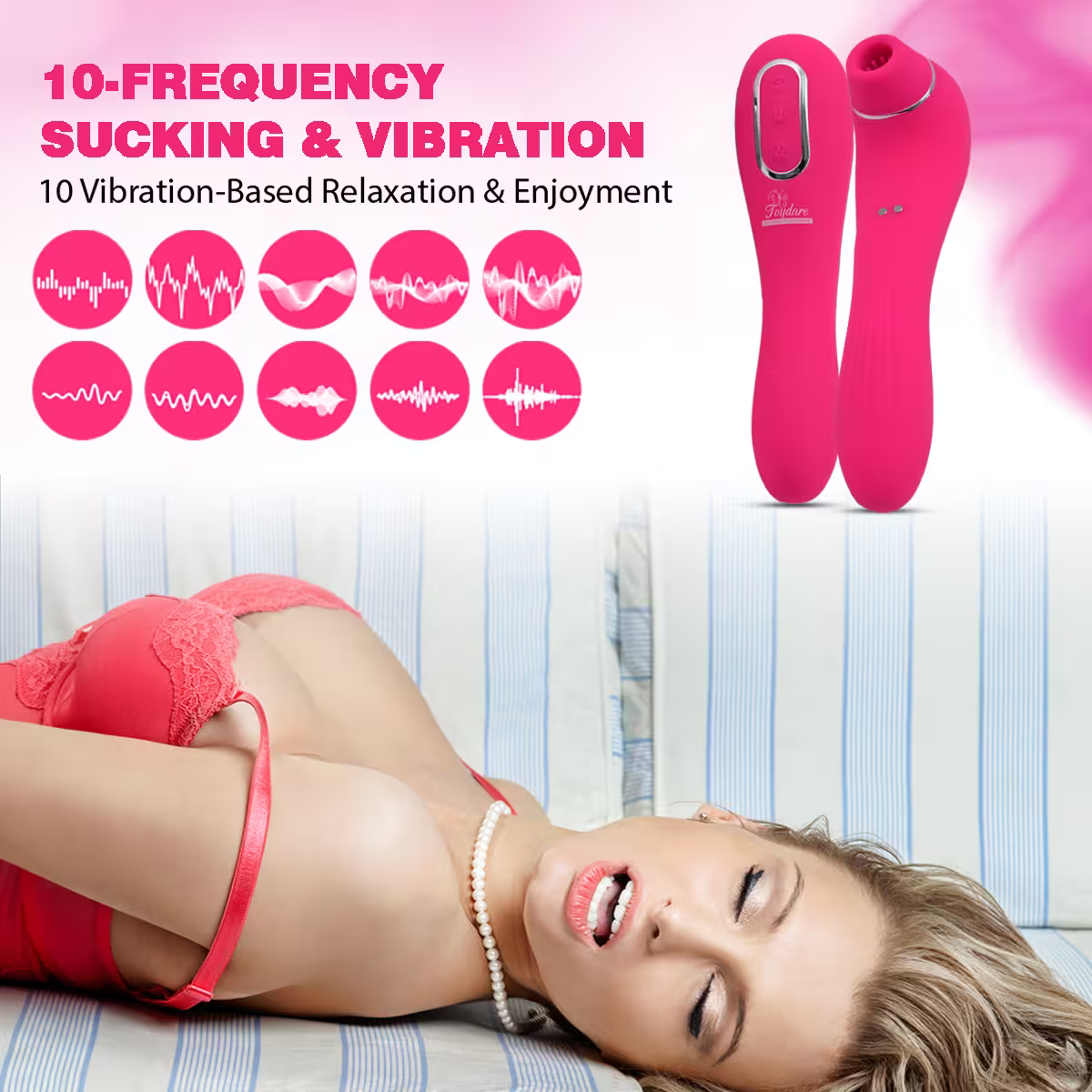 Vibrator Wand for Women, 2-in-1 Clitoral Stimulator & G Spot Vibrator, Suction Vibrator with Multiple Vibration Modes, Silent Female Vibrator, Adult Toy for Couples, Nipple Sucker