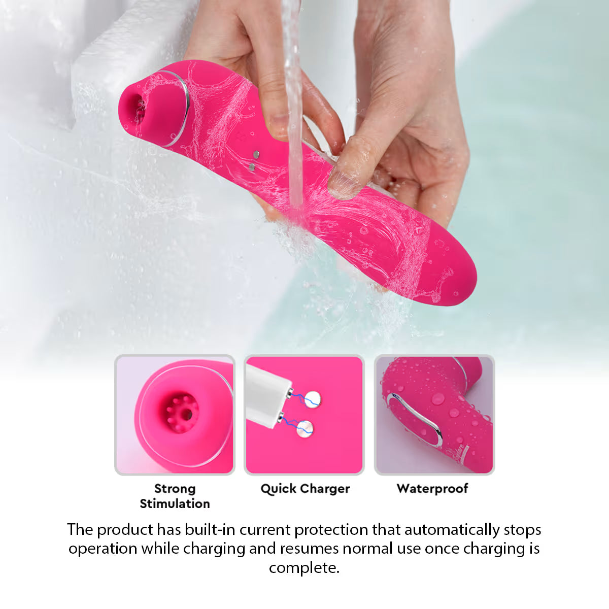 Vibrator Wand for Women, 2-in-1 Clitoral Stimulator & G Spot Vibrator, Suction Vibrator with Multiple Vibration Modes, Silent Female Vibrator, Adult Toy for Couples, Nipple Sucker