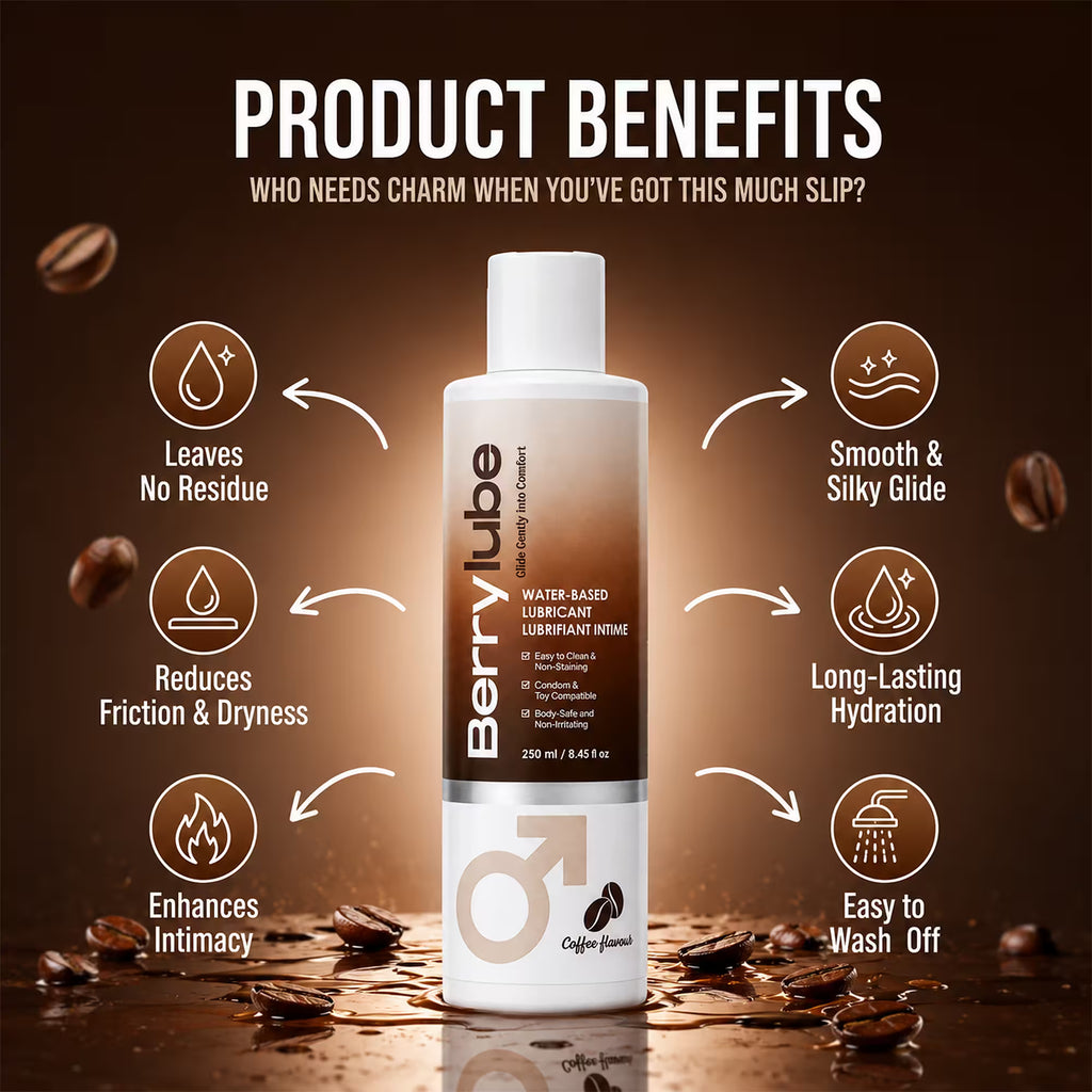 Water-Based Personal Lubricant – Sex Lube for Men, Women & Couples, pH Balanced, Anal lube, Non-Sticky, Condom & Toy Safe, Easy Clean-Up, Long-Lasting Formula, 8.45 Fl Oz (Coffee)