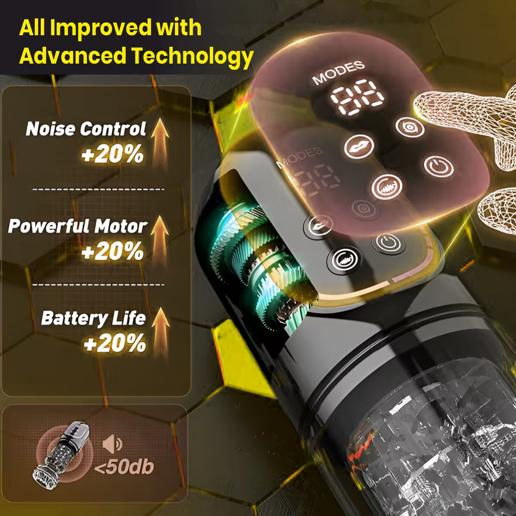 Automatic Male Masturbator Penis Pump, Male Sex Toys for Men Sex Toy Adult Toys Pocket Pussy Stroker Masturbators with 3 Pump & 7 Thrusting Rotating Vibrating Sucking Sex Machines & Devices (Black)