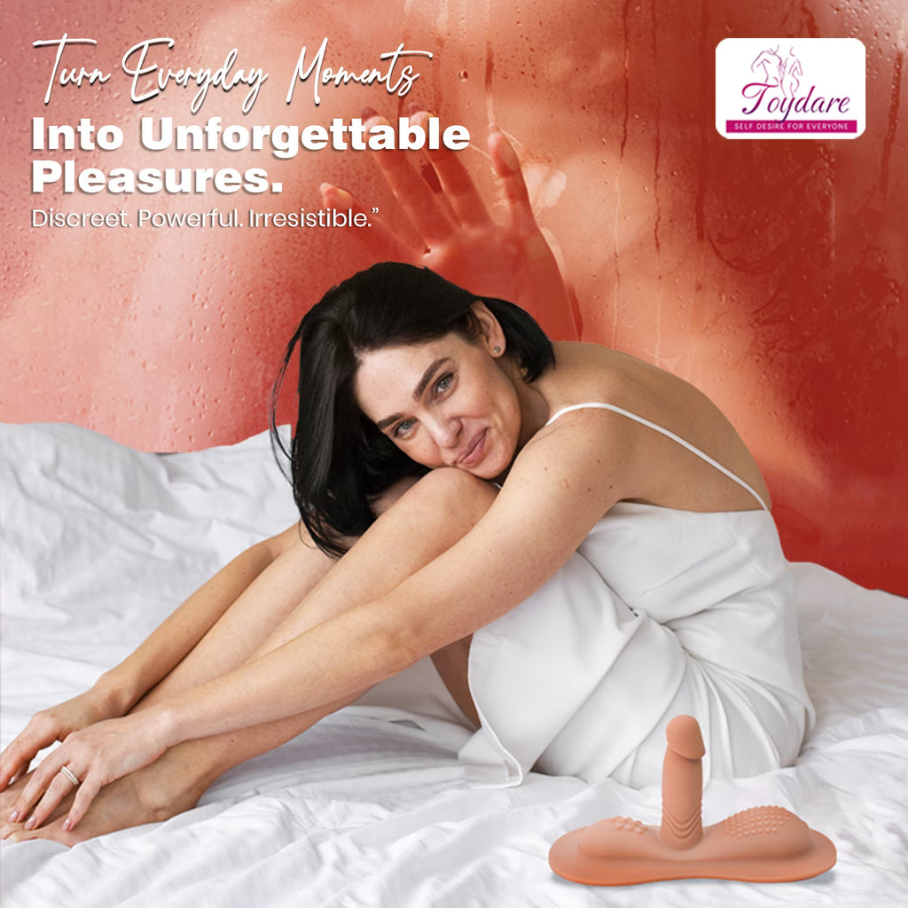 Riding & Thrusting Dildo Vibrator for Women & Couples, Dual Stimulation Silicone Dildo, Remote Control with 20 Vibration Modes (10+10), Rechargeable, Waterproof, Adult Toys, Sex Toy, Body-Safe Design