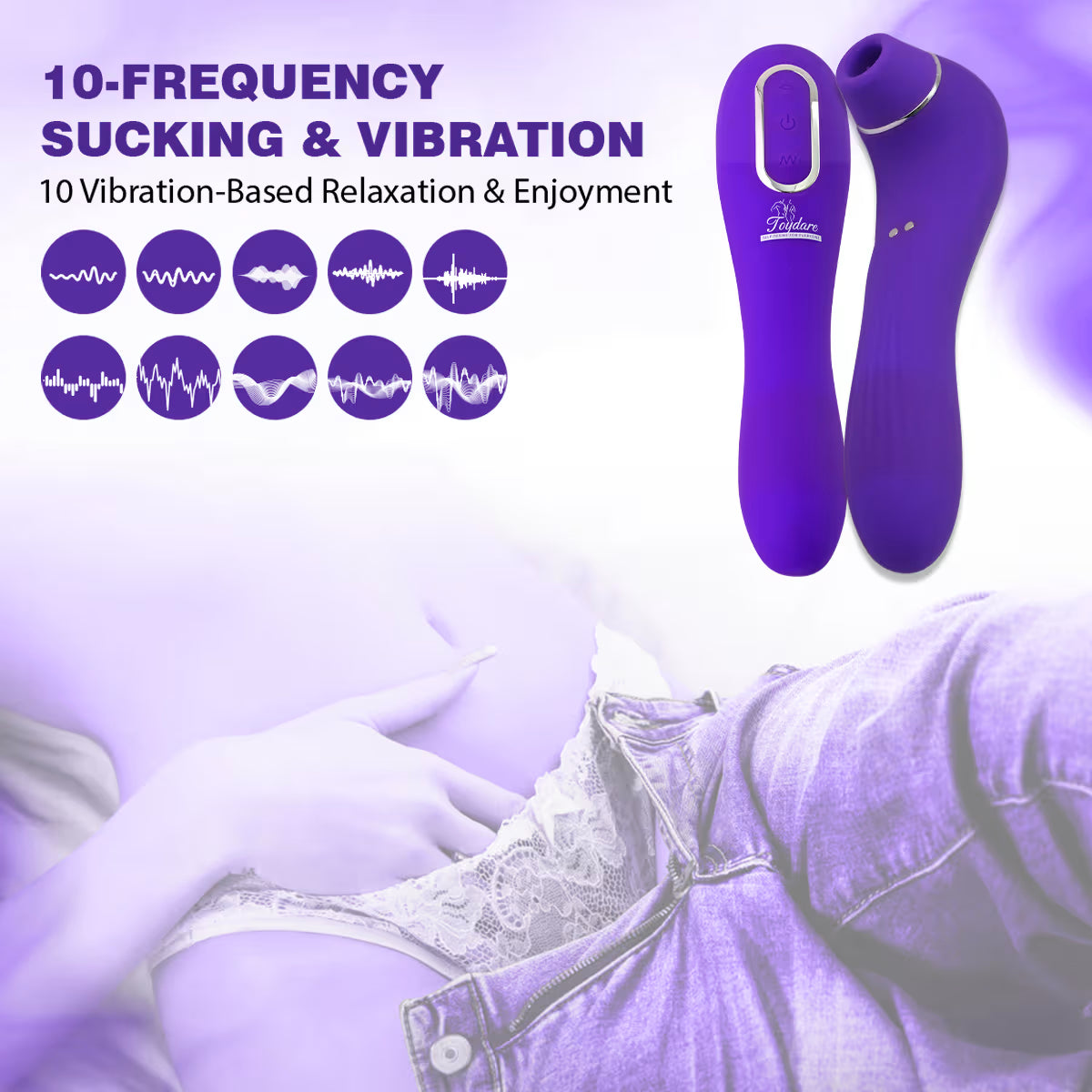 Vibrator Wand for Women, 2-in-1 Clitoral Stimulator & G Spot Vibrator, Suction Vibrator with Multiple Vibration Modes, Silent Female Vibrator, Adult Toy for Couples, Nipple Sucker (Purple)