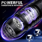 AI Interactive Male Masturbator for Men – 7 Thrusting & 7 Rotating Modes, Hands-Free Pocket Sleeve with LCD Screen, Viewing Window & Stable Mount Base
